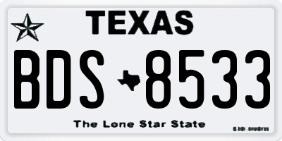 TX license plate BDS8533