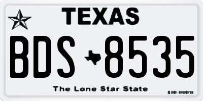 TX license plate BDS8535