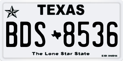 TX license plate BDS8536