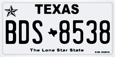 TX license plate BDS8538