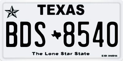TX license plate BDS8540