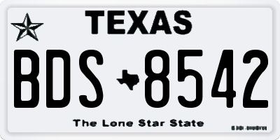 TX license plate BDS8542