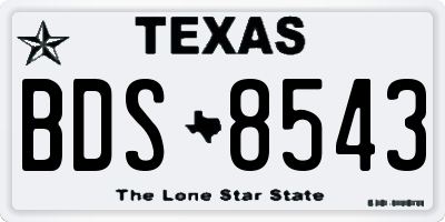 TX license plate BDS8543
