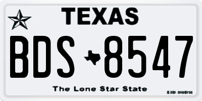 TX license plate BDS8547