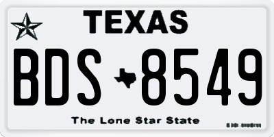 TX license plate BDS8549