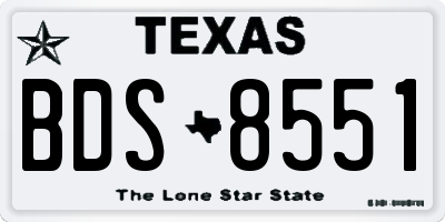 TX license plate BDS8551