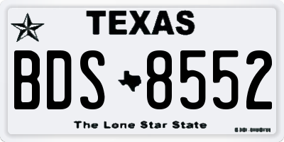 TX license plate BDS8552