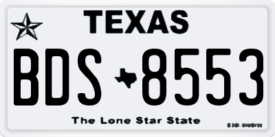 TX license plate BDS8553