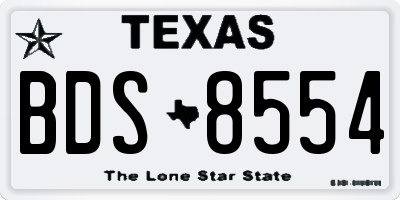 TX license plate BDS8554