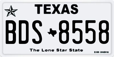 TX license plate BDS8558