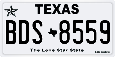TX license plate BDS8559