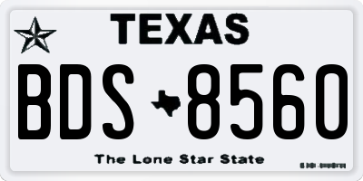 TX license plate BDS8560