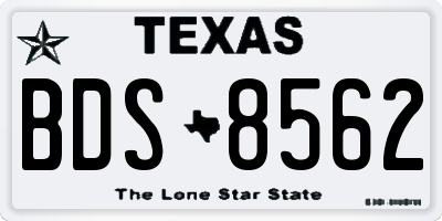 TX license plate BDS8562