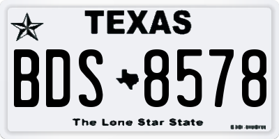 TX license plate BDS8578