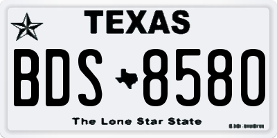 TX license plate BDS8580
