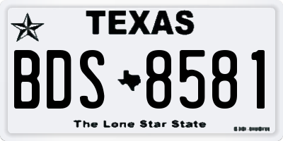 TX license plate BDS8581