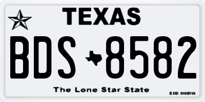 TX license plate BDS8582