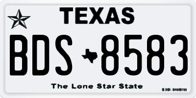 TX license plate BDS8583