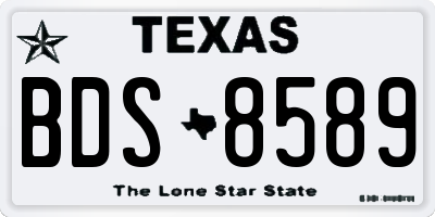 TX license plate BDS8589