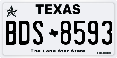 TX license plate BDS8593