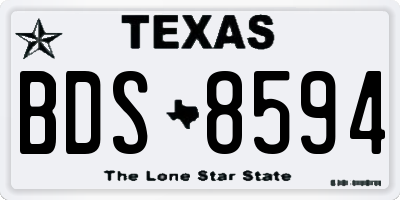 TX license plate BDS8594