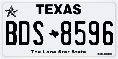 TX license plate BDS8596