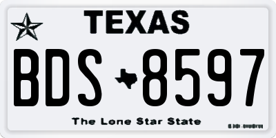 TX license plate BDS8597