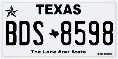 TX license plate BDS8598
