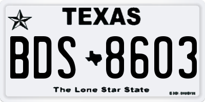 TX license plate BDS8603
