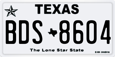 TX license plate BDS8604