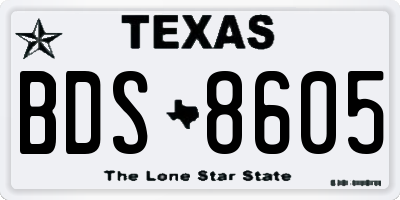 TX license plate BDS8605