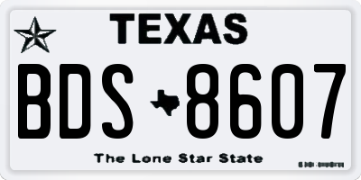TX license plate BDS8607