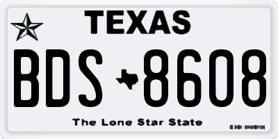 TX license plate BDS8608