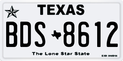 TX license plate BDS8612