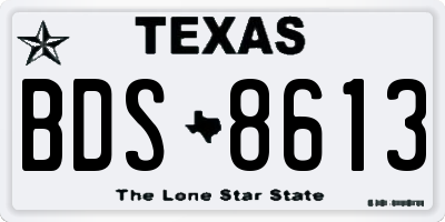 TX license plate BDS8613
