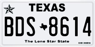 TX license plate BDS8614