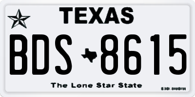 TX license plate BDS8615