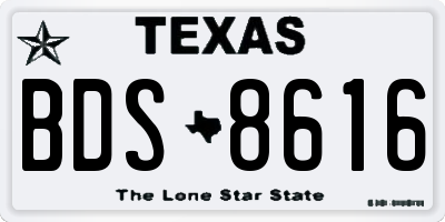 TX license plate BDS8616