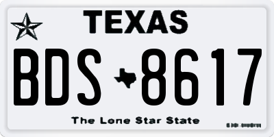 TX license plate BDS8617