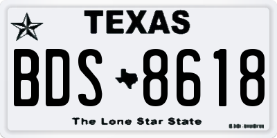 TX license plate BDS8618
