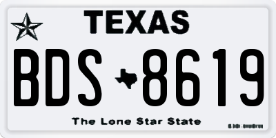 TX license plate BDS8619