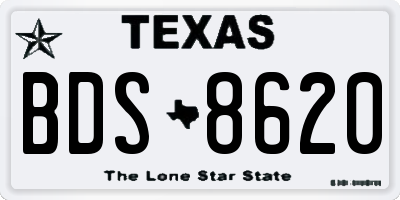 TX license plate BDS8620