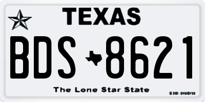 TX license plate BDS8621