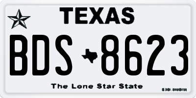 TX license plate BDS8623
