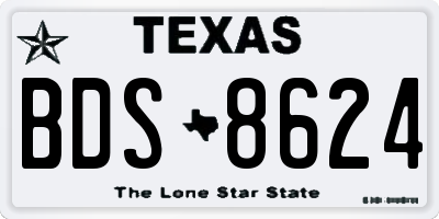 TX license plate BDS8624