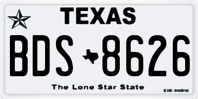 TX license plate BDS8626