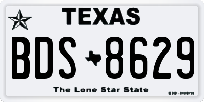 TX license plate BDS8629