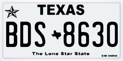 TX license plate BDS8630