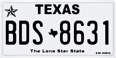 TX license plate BDS8631