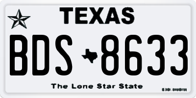 TX license plate BDS8633